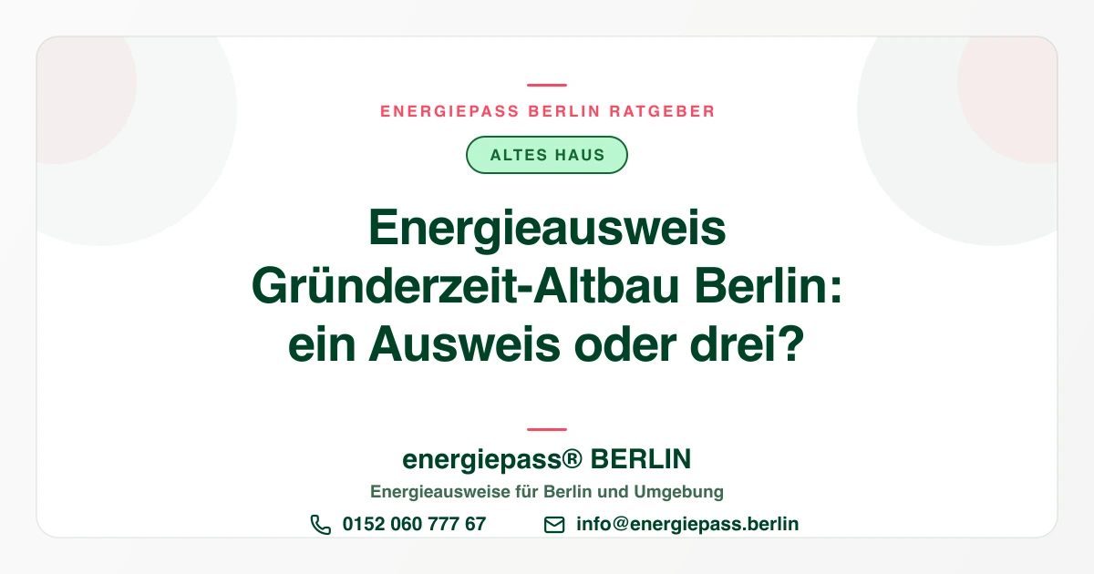 Energieausweis für den Gründerzeit-Altbau in Berlin: Substanz, Hofhaus, Klasse | energiepass BERLIN