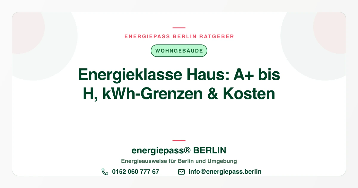 Energieklasse beim Haus: Was A+ bis H an kWh und Heizkosten bedeutet | energiepass BERLIN