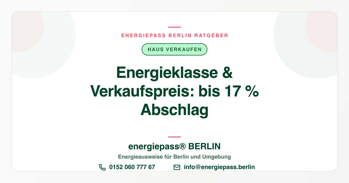 Energieklasse und Verkaufspreis: Was ein Buchstabe beim Immobilienverkauf in Berlin kostet | energiepass BERLIN