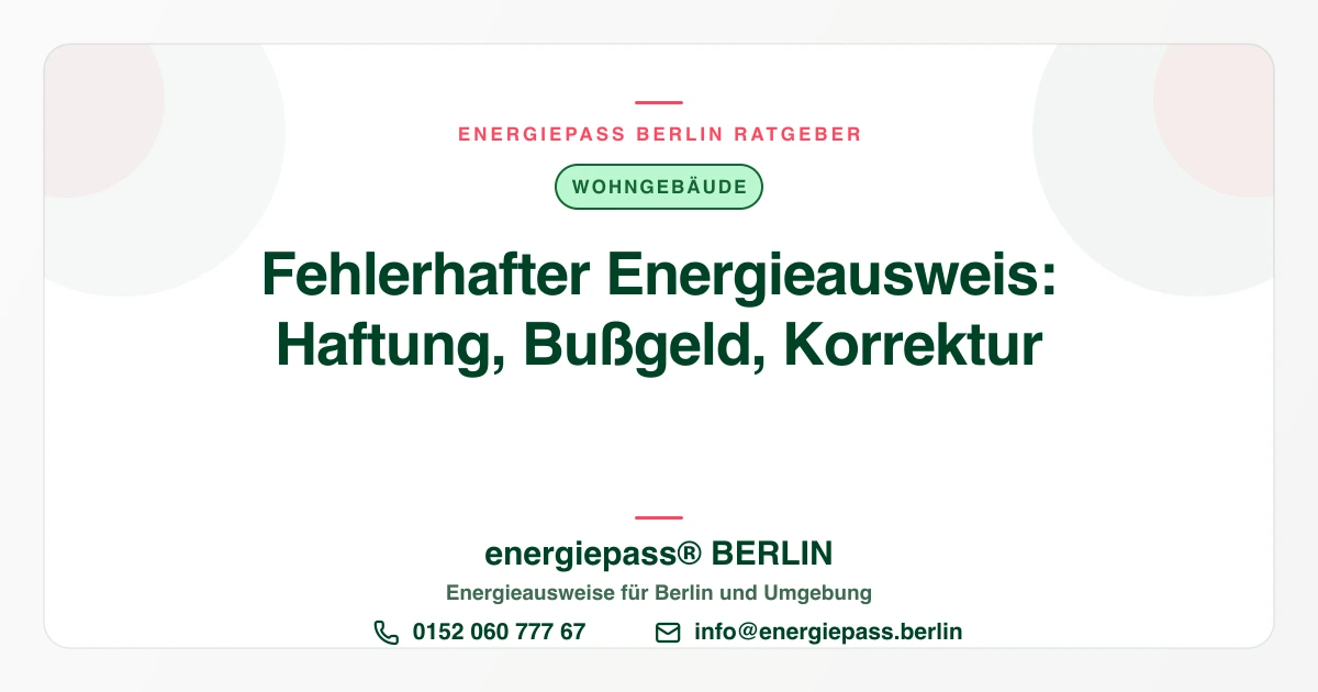 Fehlerhafter Energieausweis in Berlin: Wer haftet für falsche Angaben? | energiepass BERLIN