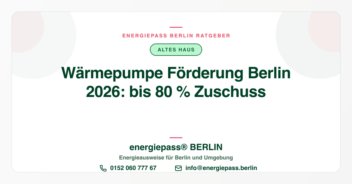 Wärmepumpe Förderung Berlin 2026: Was der Staat zahlt und was Ihr Altbau dazu sagt | energiepass BERLIN