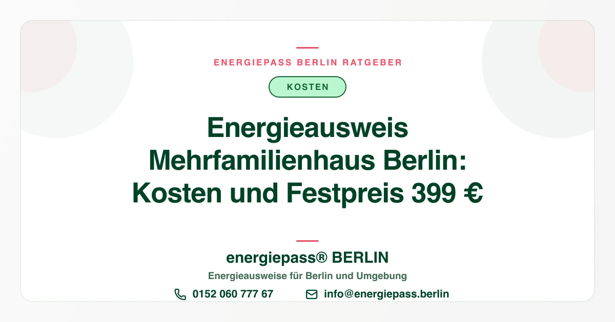 Was kostet der Energieausweis für ein Mehrfamilienhaus in Berlin? | energiepass BERLIN
